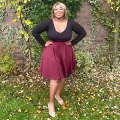 Novateks CLOTHING Flare Skirt - Oh My Gosh! - Burgundy