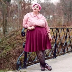 Novateks CLOTHING Flare Skirt - Oh My Gosh! - Burgundy