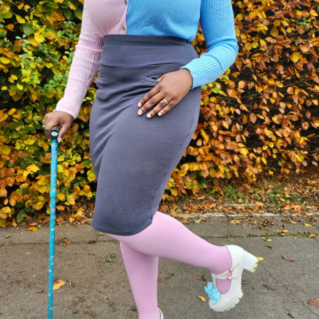 Novateks Pencil Skirt - Oh My! - Slate Grey