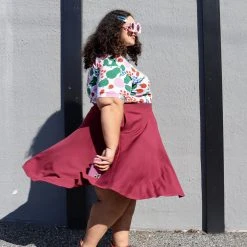 Novateks CLOTHING Flare Skirt - Oh My Gosh! - Burgundy