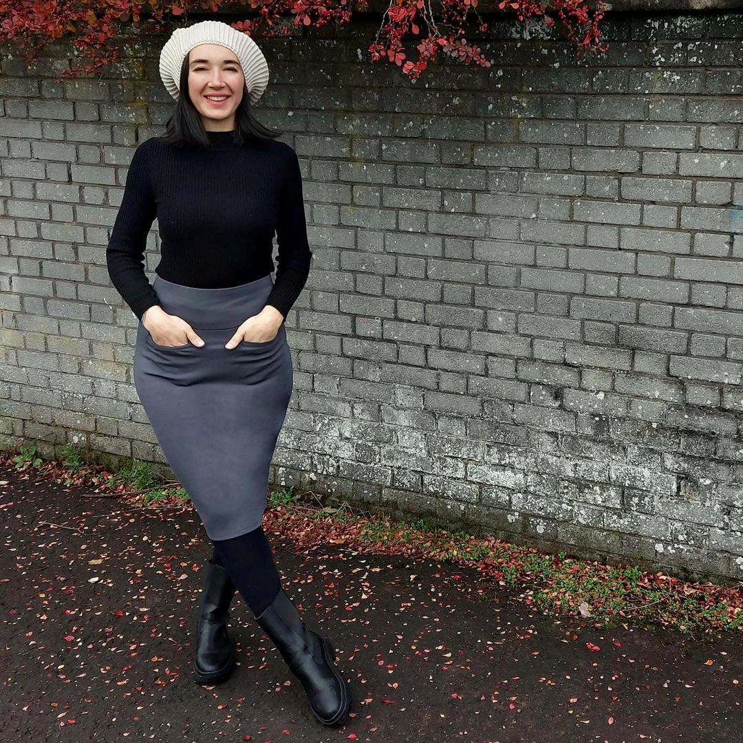 Novateks Pencil Skirt - Oh My! - Slate Grey