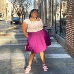 Novateks Flare Skirt - Oh My Gosh! - Figgy Pudding CLOTHING