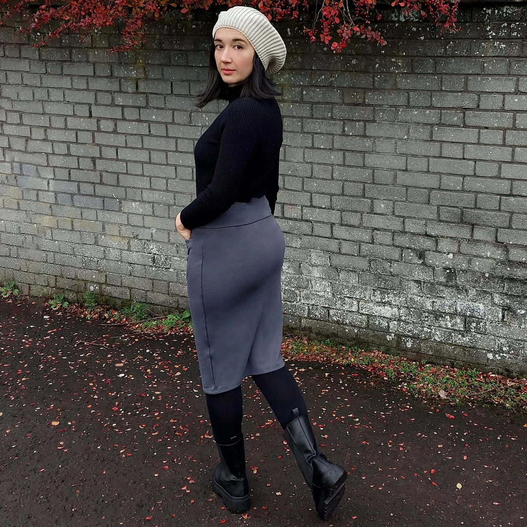 Novateks Pencil Skirt - Oh My! - Slate Grey