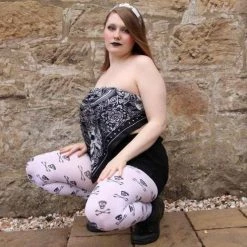 Calzifico Toninelli Opaque Skullz Tights - Snow White