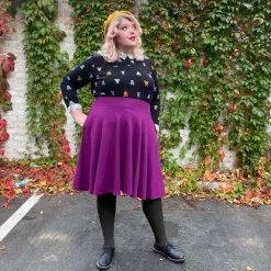 Novateks Flare Skirt - Oh My Gosh! - Figgy Pudding CLOTHING