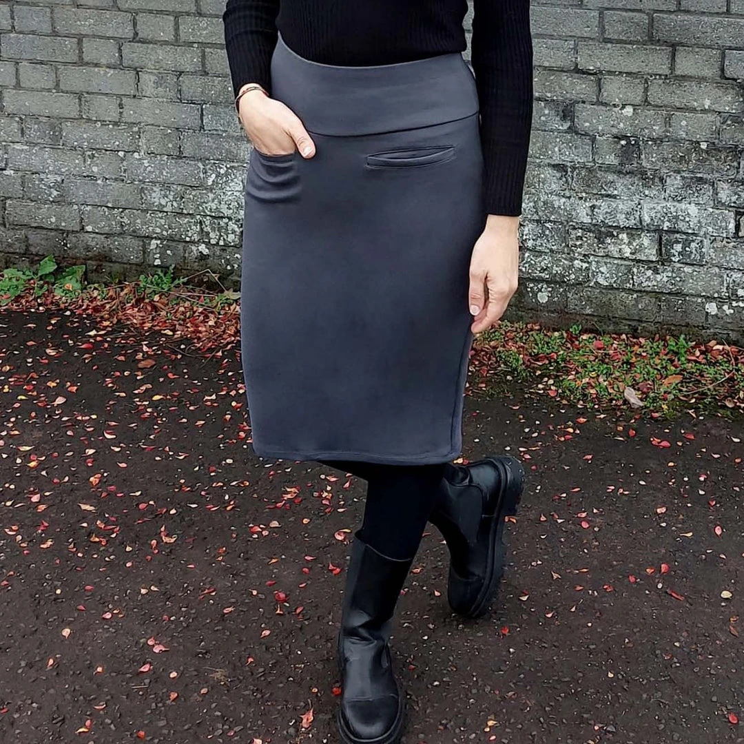 Novateks Pencil Skirt - Oh My! - Slate Grey