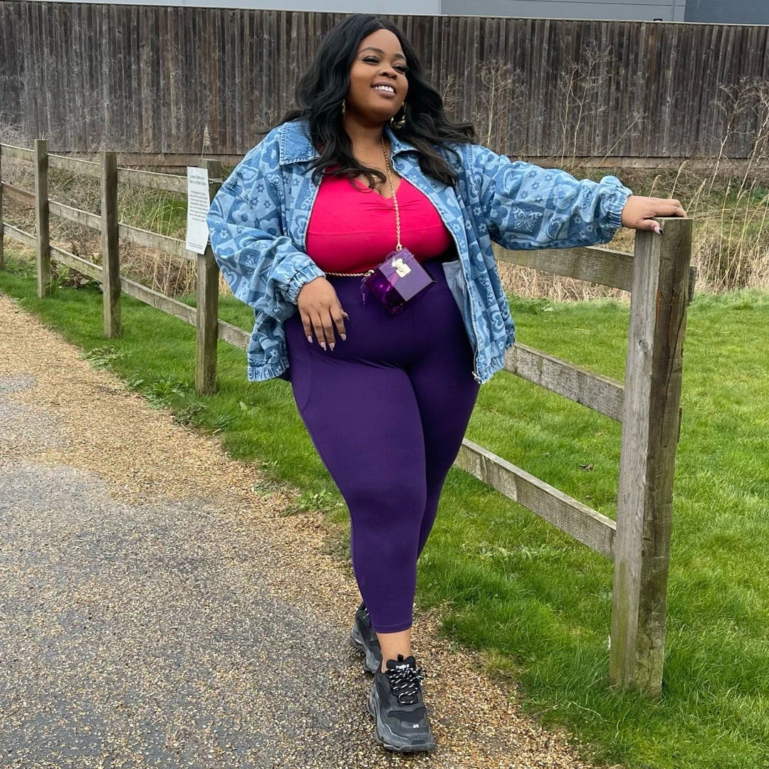 Novateks Squat Proof Leggings - 7/8 Length - Suffragette Purple