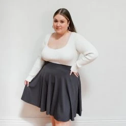 Novateks Flare Skirt - Oh My Gosh! - Slate Grey CLOTHING