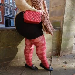 Calzifico Toninelli Semi-Opaque Diamonds - Burgundy