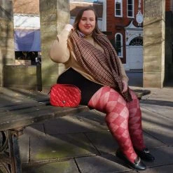 Calzifico Toninelli Semi-Opaque Diamonds - Burgundy