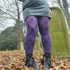 Calzifico Toninelli Opaque Skullz Tights - Forbidden Fruit