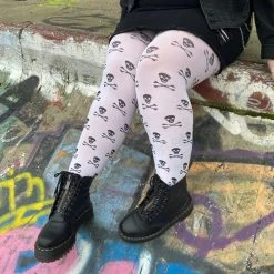 Calzifico Toninelli Opaque Skullz Tights - Snow White