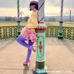 Calzifico Toninelli Semi-Opaque Polka - Cassis De Violet