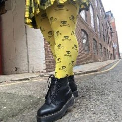 Calzifico Toninelli Opaque Skullz Tights - Toxic