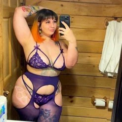 Calzifico Toninelli Opaque Mock Garter - Purple Rain