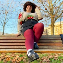 Calzifico Toninelli Super-Opaque Tights - Burgundy