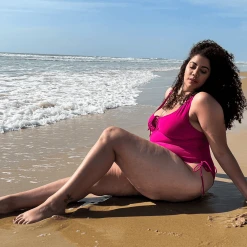 Playful Promises WHAT'S NEW Swimsuit - Phone Home - Hot Pink