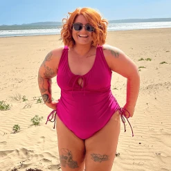 Playful Promises WHAT'S NEW Swimsuit - Phone Home - Hot Pink