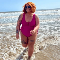 Playful Promises WHAT'S NEW Swimsuit - Phone Home - Hot Pink