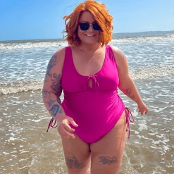 Playful Promises WHAT'S NEW Swimsuit - Phone Home - Hot Pink