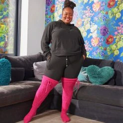 Novateks SPECIAL EDITIONS Thigh High Socks - Raspberry Pie