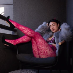 Calzifico Tonelli Fishnets - Time Warp - Raspberry Pie