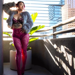 Calzifico Tonelli Fishnets - Time Warp - Raspberry Pie