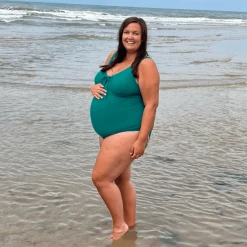 Playful Promises Maternity Swimsuit - That Loving Feel'in - Teal WHAT'S NEW