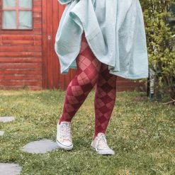 Calzifico Toninelli Semi-Opaque Diamonds - Burgundy