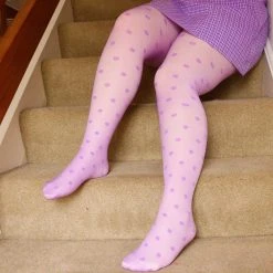 Calzifico Toninelli Semi-Opaque Polka - Cassis De Violet