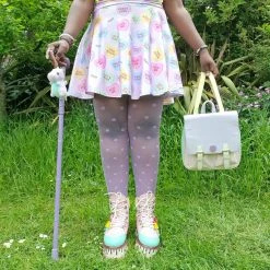 Calzifico Toninelli Semi-Opaque Polka - Cassis De Violet