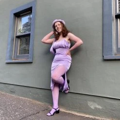 Calzifico Toninelli Semi-Opaque Polka - Cassis De Violet