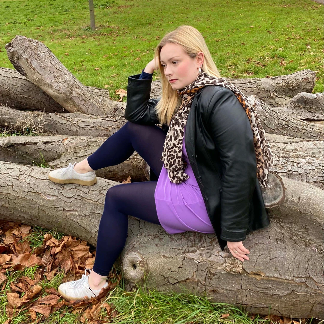 Calzifico Toninelli Opaque Footless Tights - Navy