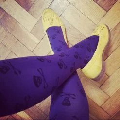 Calzifico Toninelli Opaque Skullz Tights - Forbidden Fruit