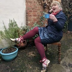 Calzifico Toninelli Merino Wool Footless Tights - Red Velvet Cake