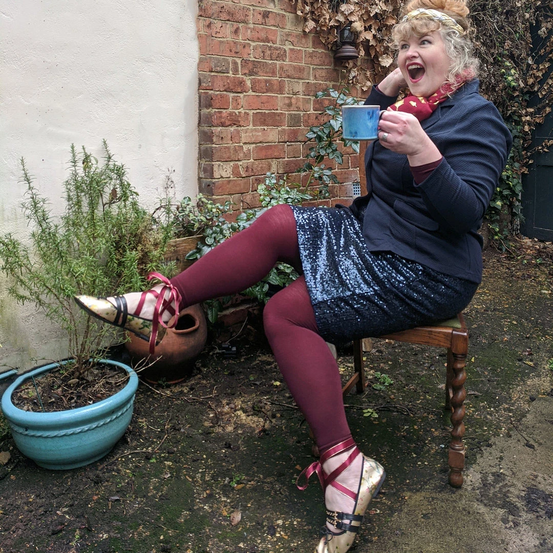 Calzifico Toninelli Merino Wool Footless Tights - Red Velvet Cake