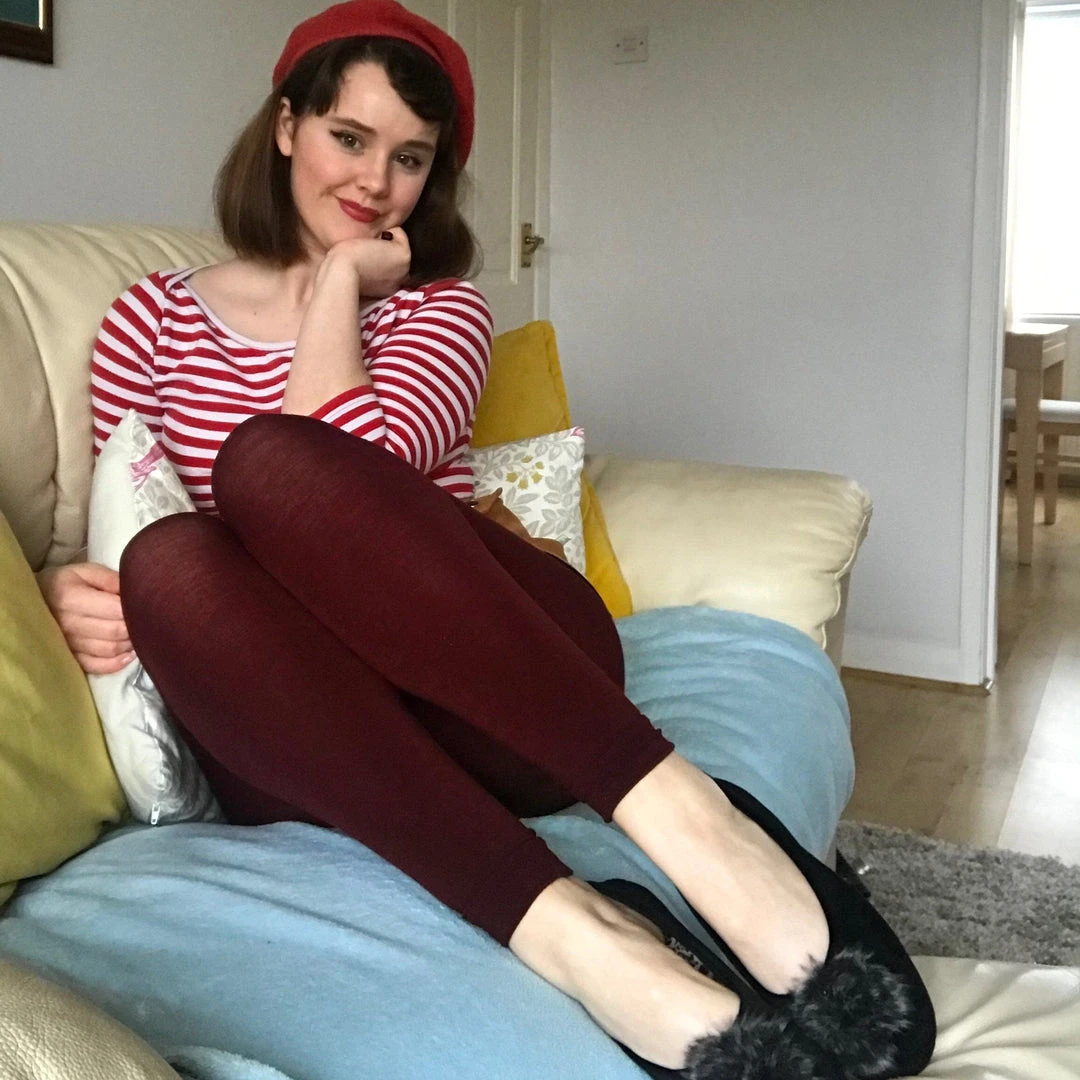 Calzifico Toninelli Merino Wool Footless Tights - Red Velvet Cake