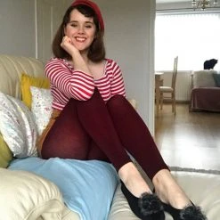 Calzifico Toninelli Merino Wool Footless Tights - Red Velvet Cake