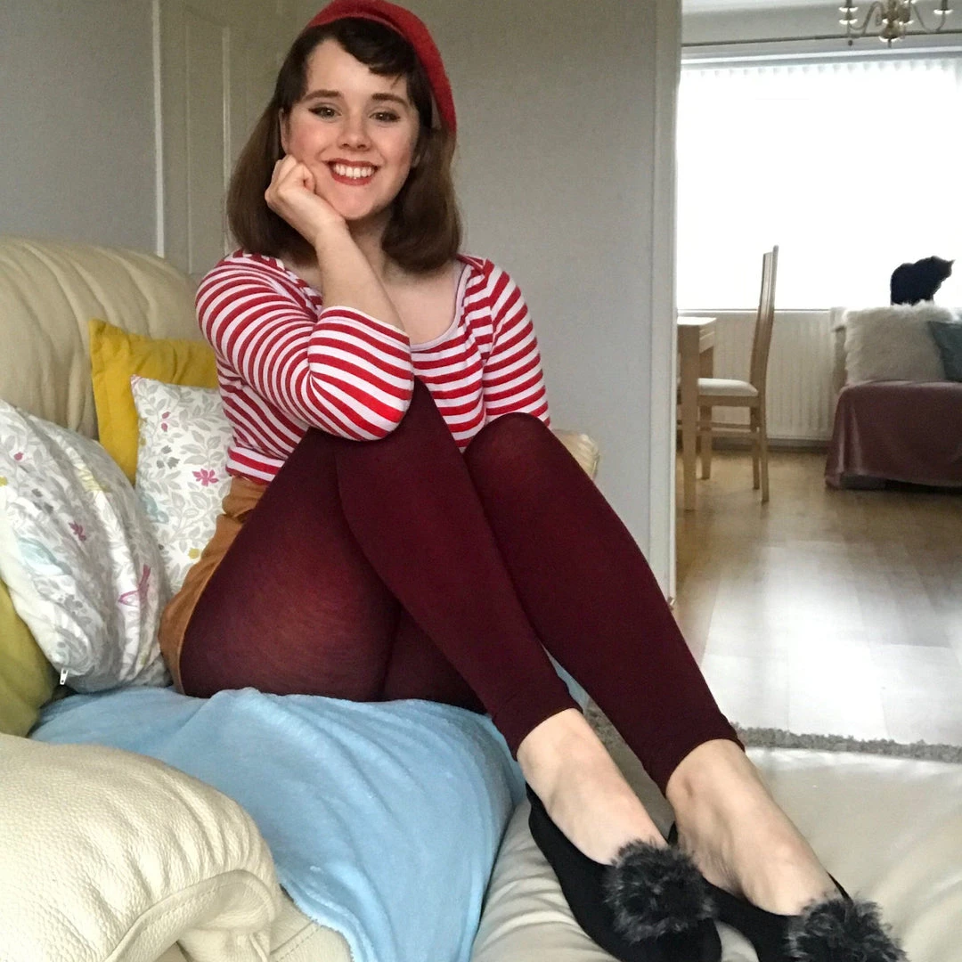 Calzifico Toninelli Merino Wool Footless Tights - Red Velvet Cake