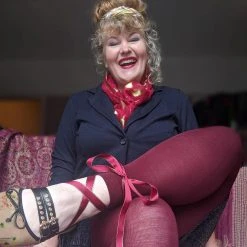 Calzifico Toninelli Merino Wool Footless Tights - Red Velvet Cake