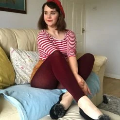 Calzifico Toninelli Merino Wool Footless Tights - Red Velvet Cake