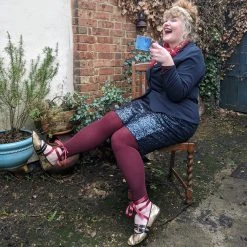 Calzifico Toninelli Merino Wool Footless Tights - Red Velvet Cake