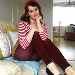 Calzifico Toninelli Merino Wool Footless Tights - Red Velvet Cake