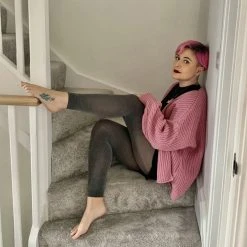 Calzifico Toninelli Merino Wool Footless Tights - Silver Lining