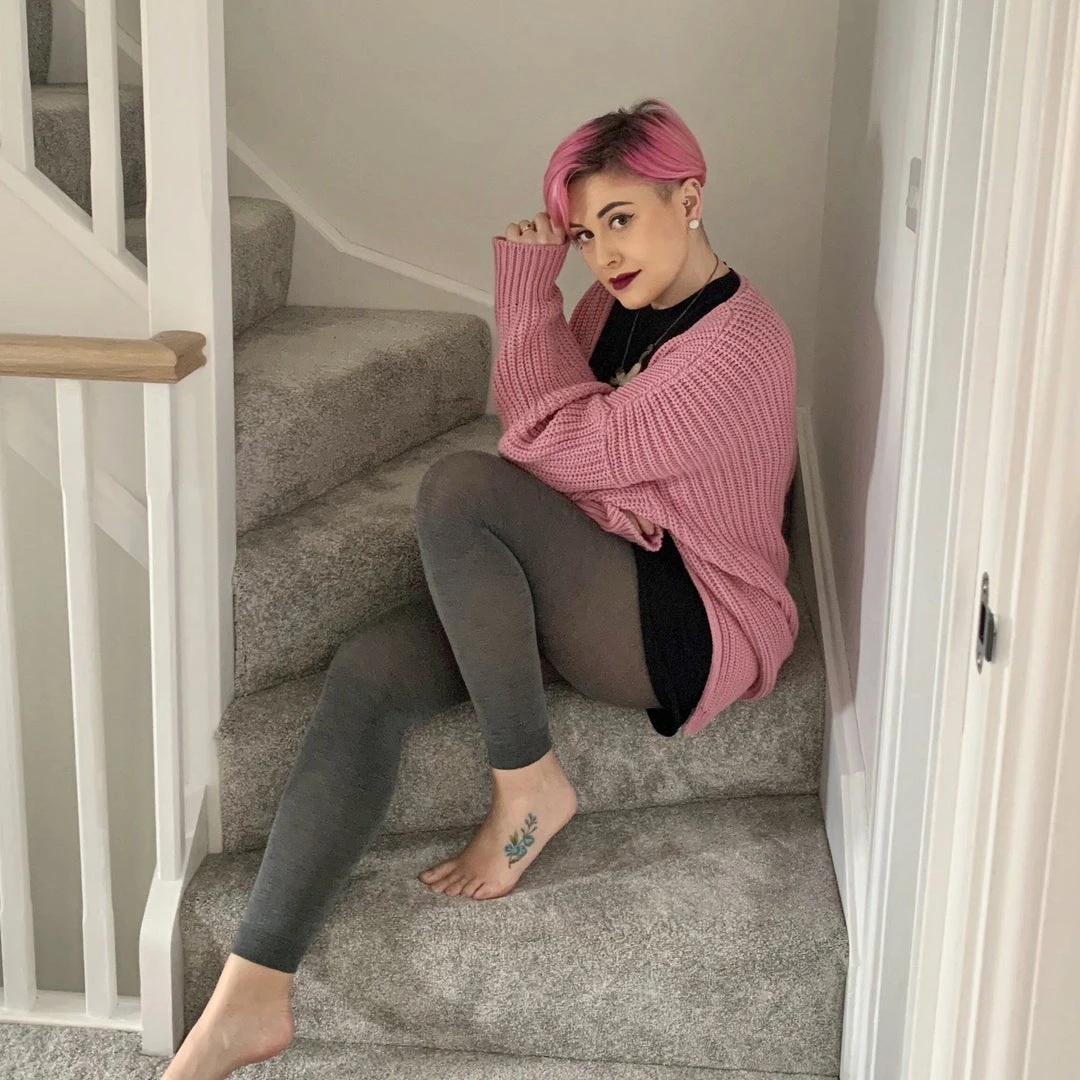 Calzifico Toninelli Merino Wool Footless Tights - Silver Lining