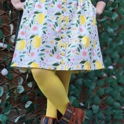 Calzifico Toninelli Opaque Footless Tights - Lemon Sherbet