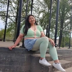 Calzifico Toninelli Last Chance Saloon Opaque Footless Tights - Pistachio