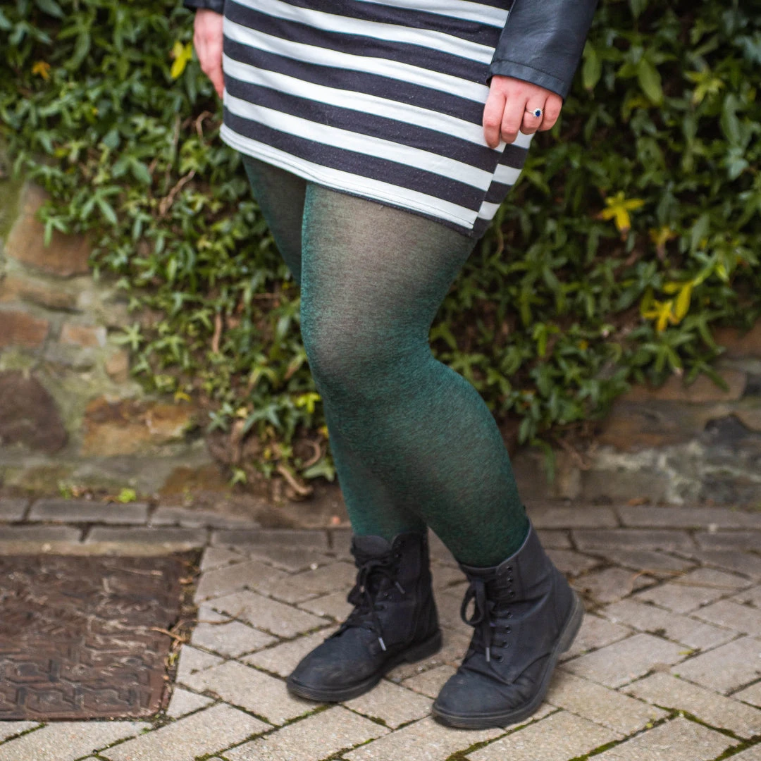 Calzifico Toninelli I WANT TO... Opaque Marl Tights - Emerald City