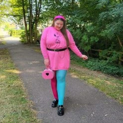 Calzifico Toninelli Opaque Duo Tights - Raspberry Bum