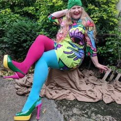 Calzifico Toninelli Opaque Duo Tights - Raspberry Bum